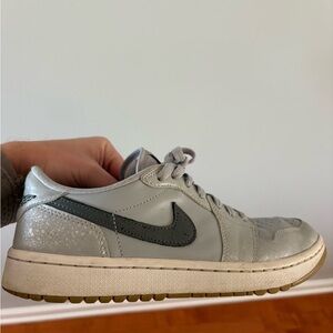 Nike Golf Shoes Light Gray Sneakers with Dark Gray Swoosh